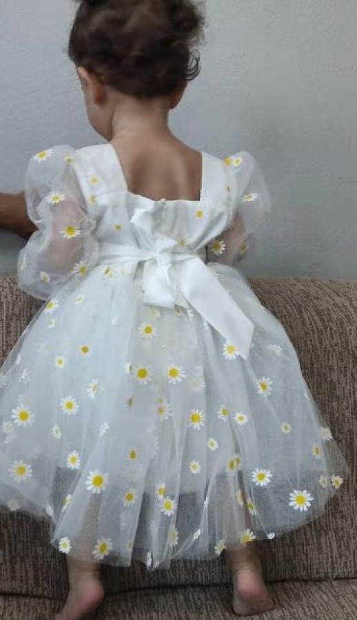 Pūsta tiulio suknelė RAMUNĖLĖ, 9 mėn - 3 metai