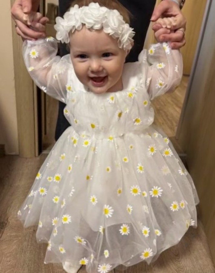 Pūsta tiulio suknelė RAMUNĖLĖ, 9 mėn - 3 metai